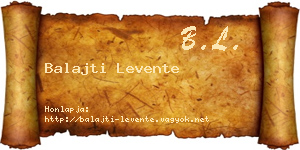 Balajti Levente névjegykártya
