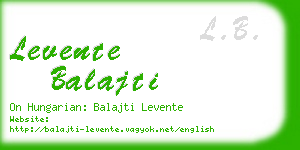 levente balajti business card